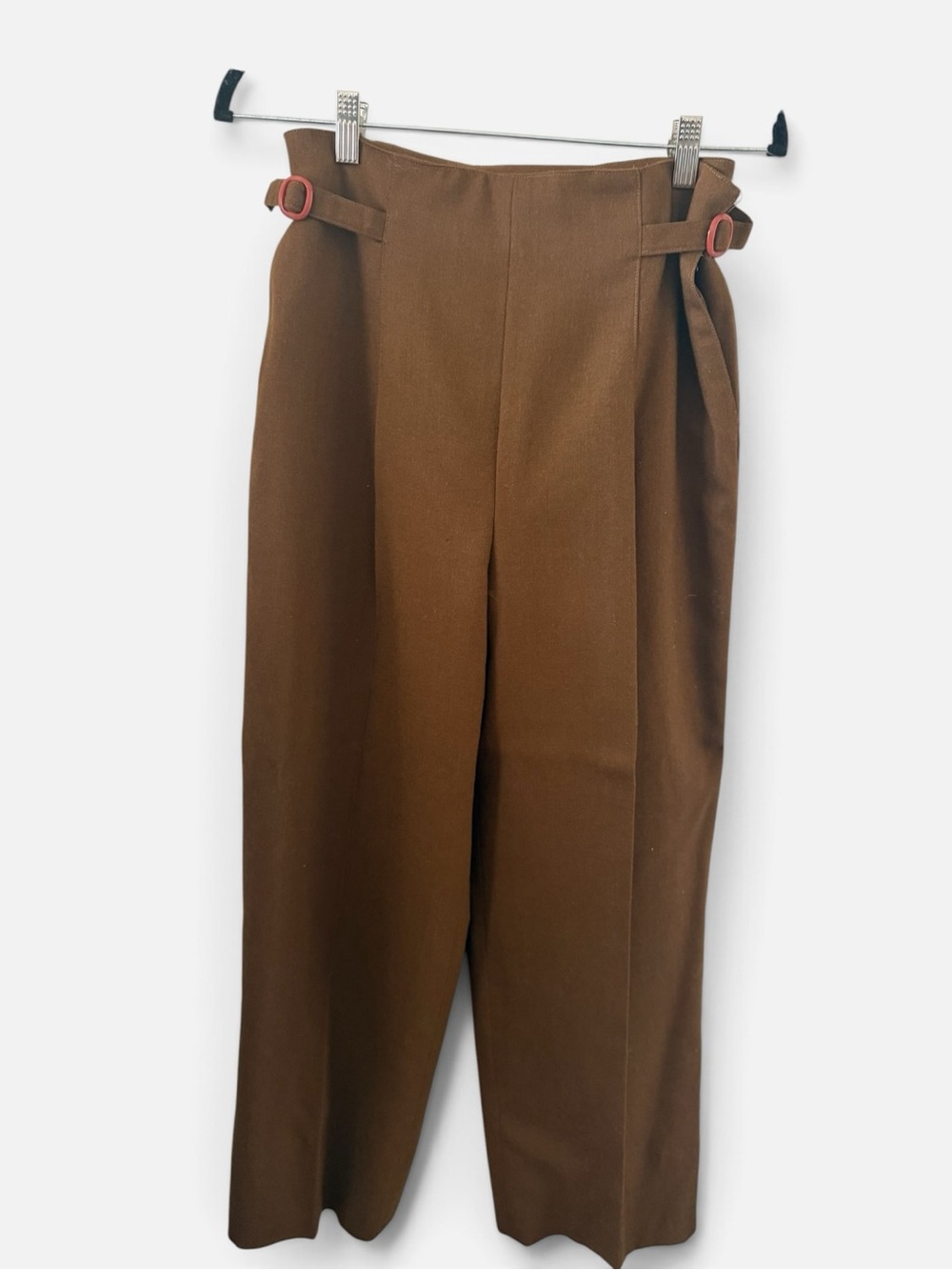 Dior Brown Wide-Leg Trousers with Side Buckle Detail - Picture 2 of 9